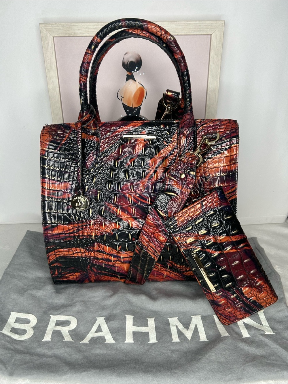 🦄 Brahmin Caroline Spice Melbourne Satchel & Ady Wallet